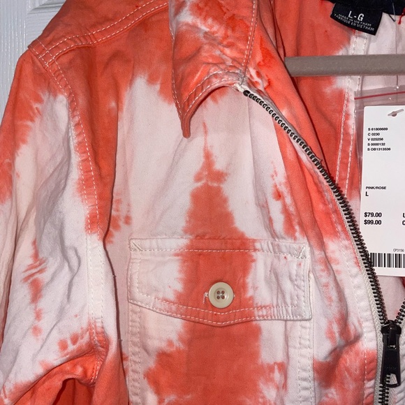 NWT urban outfitters coral tie dye jacket - Picture 2 of 6